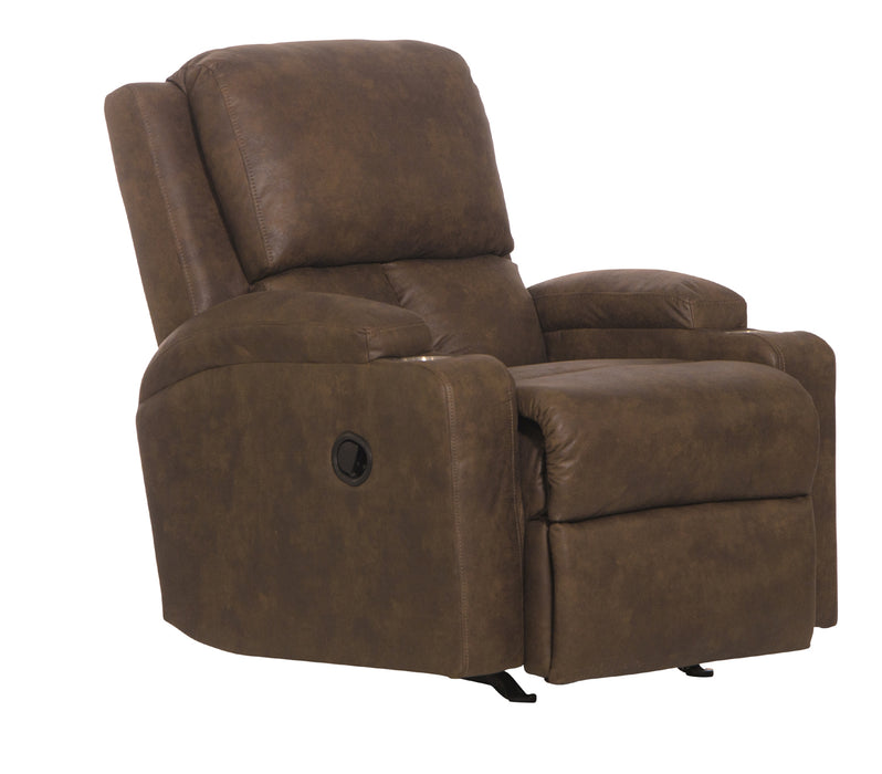 Catnapper - Kyle Rocker Recliner w/Dual Cupholders in Walnut - 4103-2-WALNUT - GreatFurnitureDeal