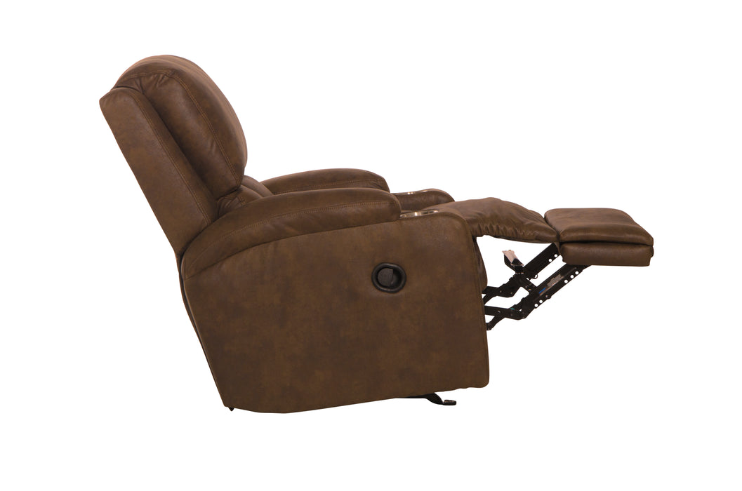 Catnapper - Kyle Rocker Recliner w/Dual Cupholders in Walnut - 4103-2-WALNUT - GreatFurnitureDeal
