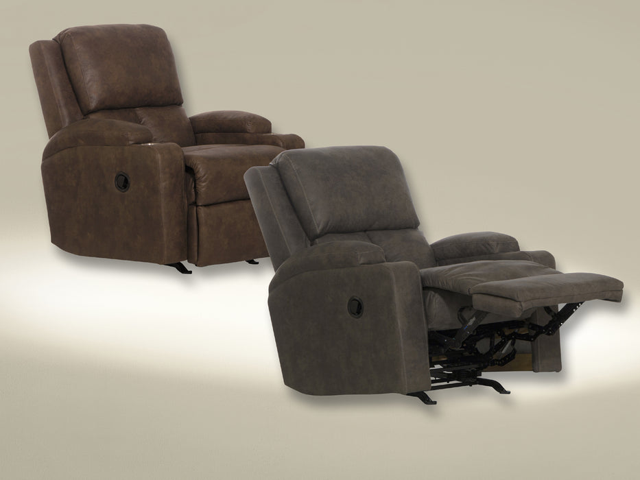 Catnapper - Kyle Rocker Recliner w/Dual Cupholders in Smoke - 4103-2-SMOKE - GreatFurnitureDeal