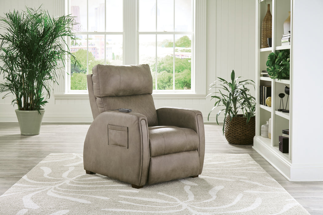 Catnapper - Relaxer Power Headrest Power Lay Flat Recliner in Taupe - 764106-7-TAUPE - GreatFurnitureDeal