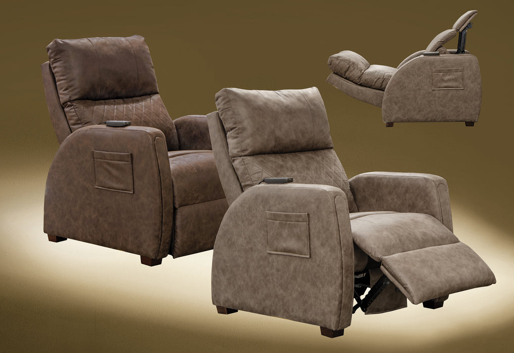 Catnapper - Relaxer Power Headrest Power Lay Flat Recliner in Taupe - 764106-7-TAUPE - GreatFurnitureDeal