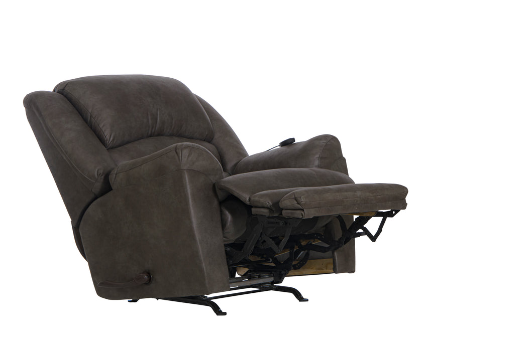 Catnapper - Hayden Chaise Rocker Recliner w/Heat & Massage in Steel - 4107-2-STEEL - GreatFurnitureDeal