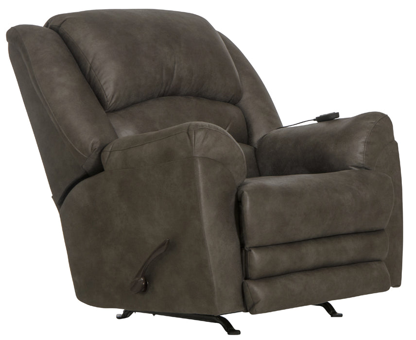 Catnapper - Hayden Chaise Rocker Recliner w/Heat & Massage in Steel - 4107-2-STEEL - GreatFurnitureDeal