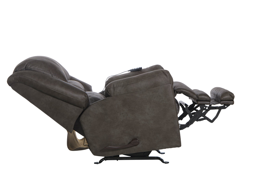 Catnapper - Hayden Chaise Rocker Recliner w/Heat & Massage in Steel - 4107-2-STEEL - GreatFurnitureDeal