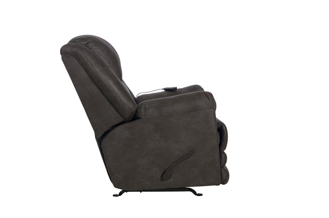 Catnapper - Hayden Chaise Rocker Recliner w/Heat & Massage in Steel - 4107-2-STEEL - GreatFurnitureDeal