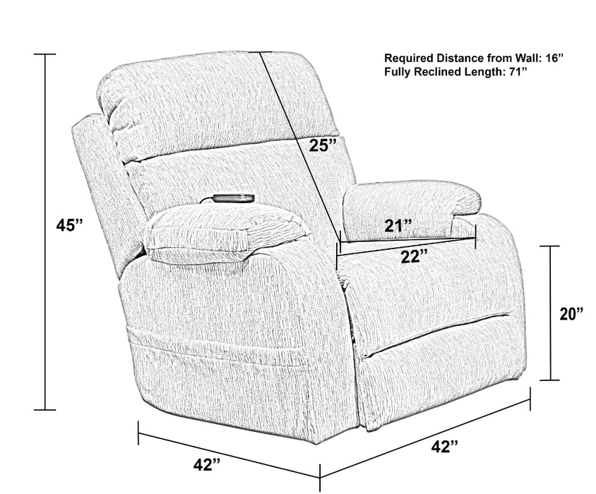 Catnapper - Refresher Power Headrest Power Rocker Recliner w-CR3 Heat-Massage-Lumbar in Mink - 64108-2-MINK - GreatFurnitureDeal