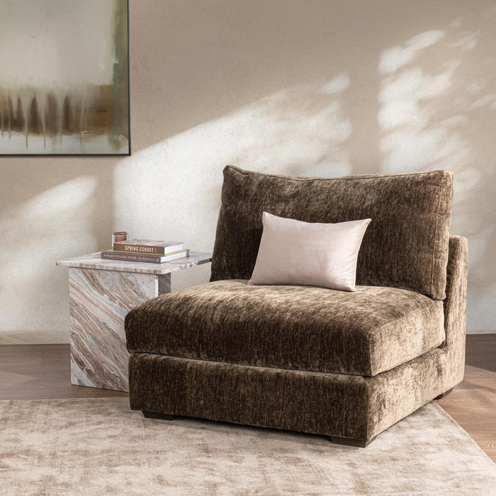 Classic Home - Ludwig Armless Chair in Mossed Brown - 41105322301
