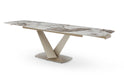 ESF Furniture - 93 - 5 Piece Dining Table Set in Golden Champagne - 93DININGTABLE-5SET - GreatFurnitureDeal