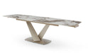 ESF Furniture - 93 - 7 Piece Dining Table Set in Golden Champagne - 93DININGTABLE-7SET - GreatFurnitureDeal