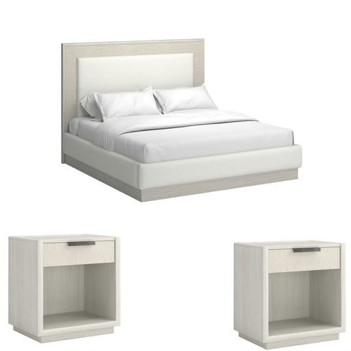 ART Furniture - Cotiere 3 Piece Queen Upholstered Panel Bedroom Set in Linen - 299135-299143-2349-3SET - GreatFurnitureDeal