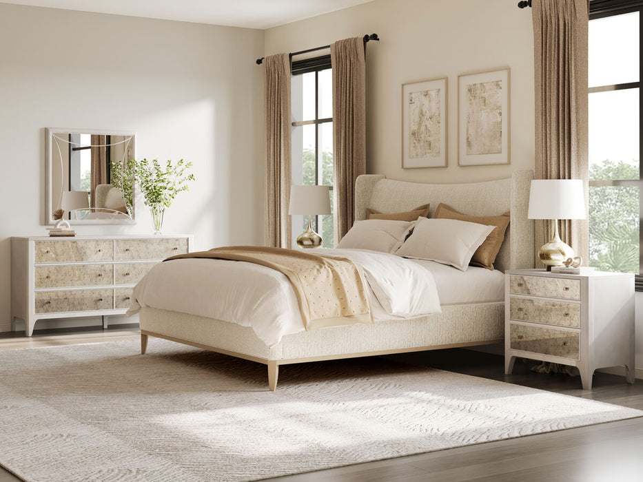 ART Furniture - Edwin King Wing Shelter Uph Bed-Creme - 413136-2743H9 - GreatFurnitureDeal