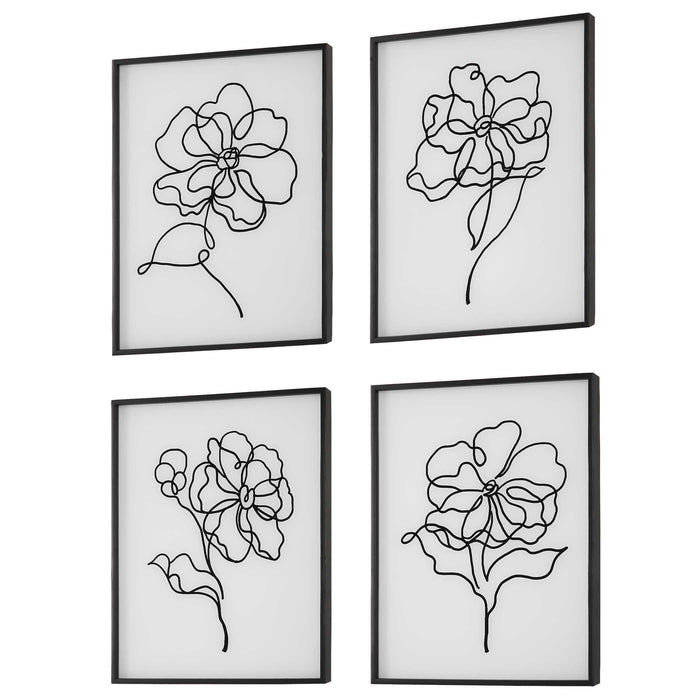 Uttermost - Bloom Black White Framed Prints, S/4 - 41430