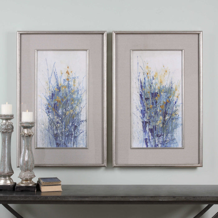 Uttermost - Indigo Florals Framed Art S/2 - 41558 - GreatFurnitureDeal