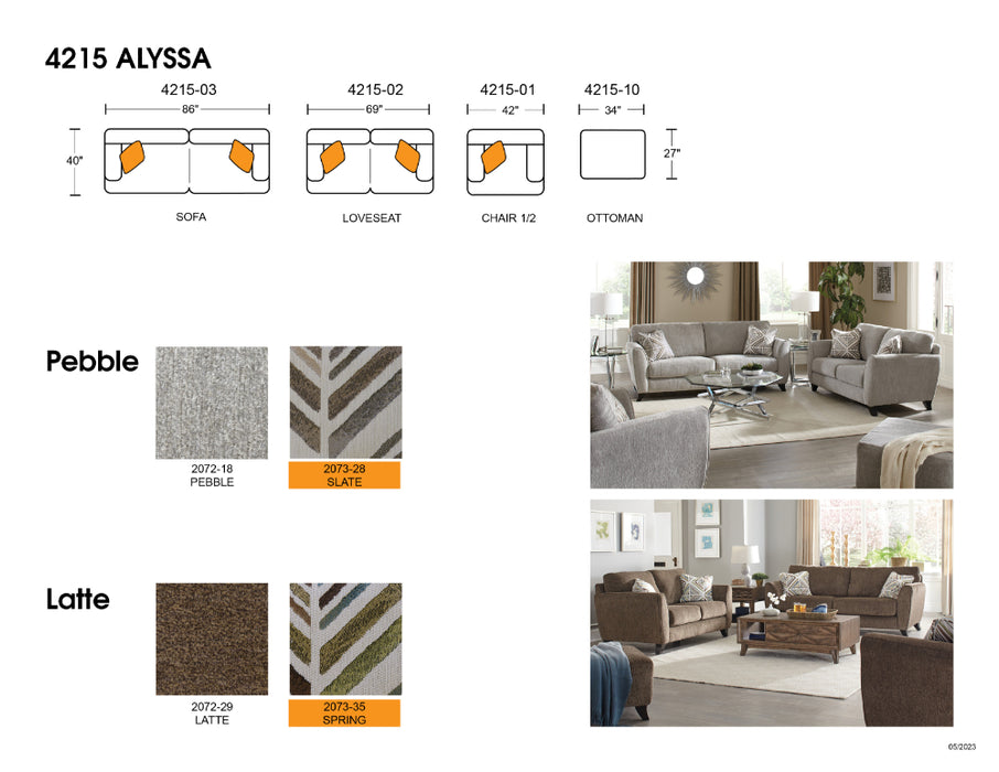 Jackson Furniture - Alyssa Ottoman in Pebble - 4215-O-PEBBLE - GreatFurnitureDeal