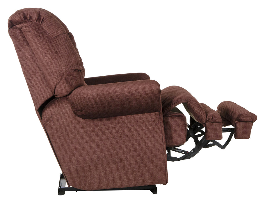 Catnapper - Malone Power Lay Flat Recliner with Extended Ottoman in Merlot - 64257-7-MERLOT - GreatFurnitureDeal