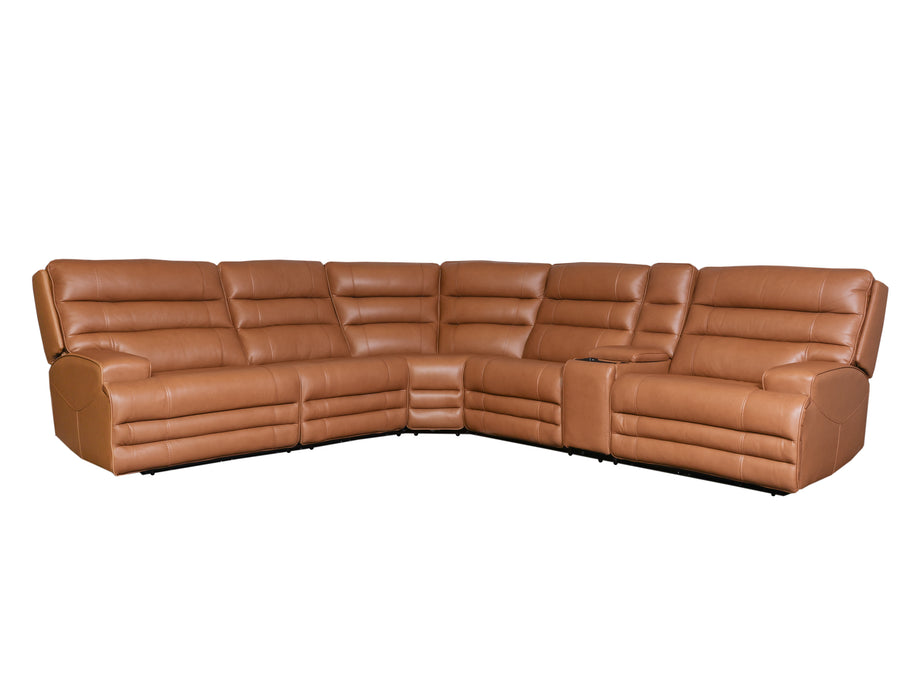 Southern Motion REVIVE - Waverly Power Console Sectional with Zero Gravity Xtra and Lumbar Support in Brown - 425-03P 04P 92P 92P 46P 84 - GreatFurnitureDeal
