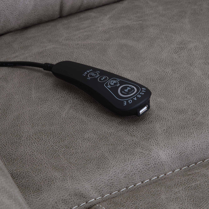 Franklin Furniture - Wessex Rocker Recliner w/ Wand Control, Massage, Heat, USB-A Charger in Cowboy Stone - 4295-33-3960-07 - GreatFurnitureDeal