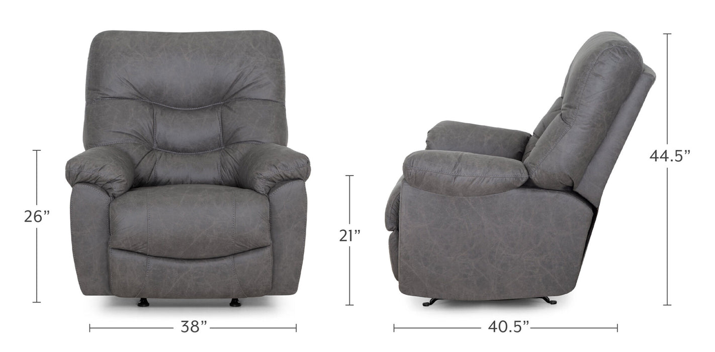 Franklin Furniture - Wessex Rocker Recliner w/ Wand Control, Massage, Heat, USB-A Charger in Cowboy Stone - 4295-33-3960-07 - GreatFurnitureDeal