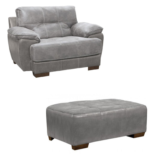 Jackson Furniture - Drummond Chair with Ottoman in Steel - 4296-01-10- STEEL - GreatFurnitureDeal