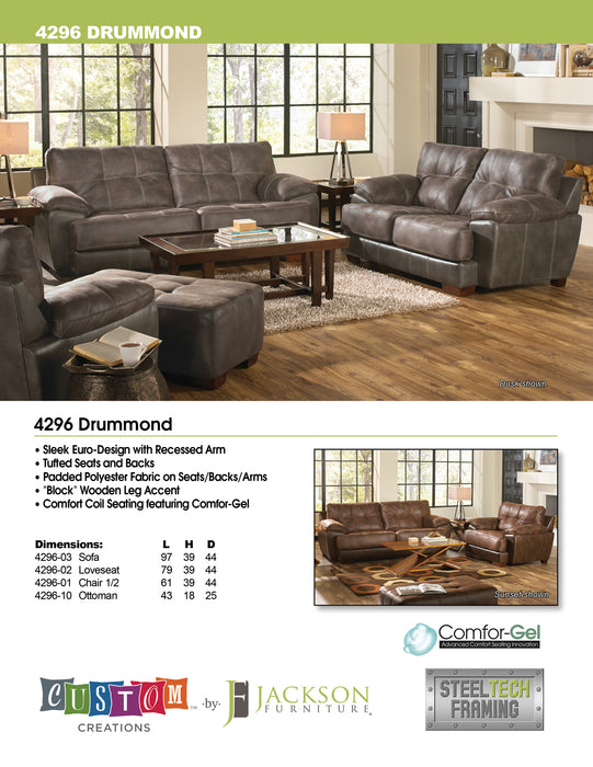 Jackson Furniture - Drummond 4 Piece Living Room Set in Steel - 4296-03-02-01-10- STEEL - GreatFurnitureDeal