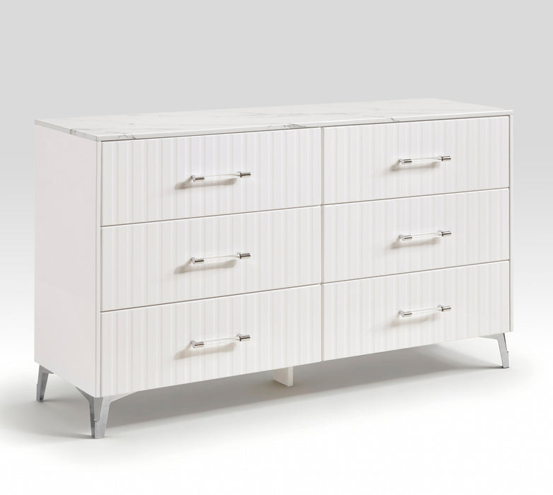 Homelegance - Ripple 4 Piece Queen Bedroom Set in High Gloss White - 2457-1*4