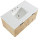 Meridian Furniture - Leonardo 36" Natural Engineered Stone And Solid Wood Wall Mounted Bathroom Vanity - 435Natural-36 - GreatFurnitureDeal