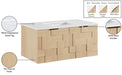 Meridian Furniture - Leonardo 36" Natural Engineered Stone And Solid Wood Wall Mounted Bathroom Vanity - 435Natural-36 - GreatFurnitureDeal