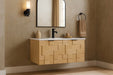 Meridian Furniture - Leonardo 36" Natural Engineered Stone And Solid Wood Wall Mounted Bathroom Vanity - 435Natural-36 - GreatFurnitureDeal