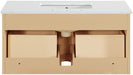 Meridian Furniture - Leonardo 36" Natural Engineered Stone And Solid Wood Wall Mounted Bathroom Vanity - 435Natural-36 - GreatFurnitureDeal