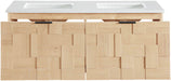 Meridian Furniture - Leonardo 36" Natural Engineered Stone And Solid Wood Wall Mounted Bathroom Vanity - 435Natural-36 - GreatFurnitureDeal