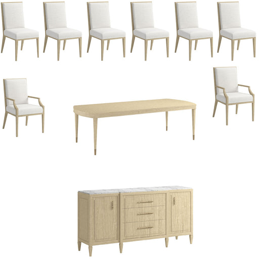 ART Furniture - Eave 10 Piece Rectangular Dining Table Set in Sundrenched Oak - 436222-1825-10SET - GreatFurnitureDeal