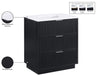 Meridian Furniture - Willard 30" Black Engineered Stone And Solid Wood Bathroom Vanity - 436Black-30 - GreatFurnitureDeal