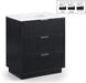 Meridian Furniture - Willard 30" Black Engineered Stone And Solid Wood Bathroom Vanity - 436Black-30 - GreatFurnitureDeal