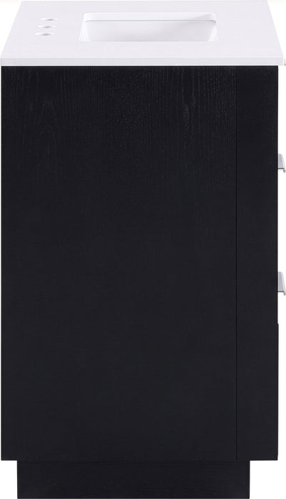 Meridian Furniture - Willard 30" Black Engineered Stone And Solid Wood Bathroom Vanity - 436Black-30 - GreatFurnitureDeal