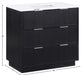 Meridian Furniture - Willard 36" Black Engineered Stone And Solid Wood Bathroom Vanity - 436Black-36 - GreatFurnitureDeal