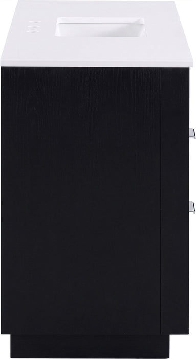Meridian Furniture - Willard 48" Black Engineered Stone And Solid Wood Bathroom Vanity - 436Black-48 - GreatFurnitureDeal