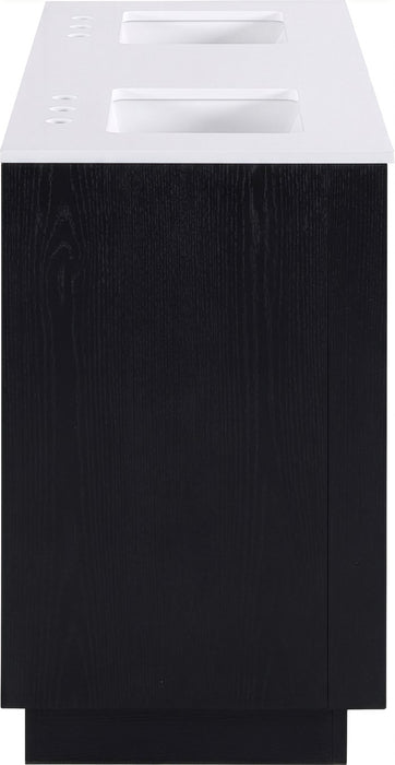 Meridian Furniture - Willard 60" Black Engineered Stone And Solid Wood Bathroom Vanity - 436Black-60 - GreatFurnitureDeal