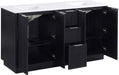 Meridian Furniture - Willard 60" Black Engineered Stone And Solid Wood Bathroom Vanity - 436Black-60 - GreatFurnitureDeal