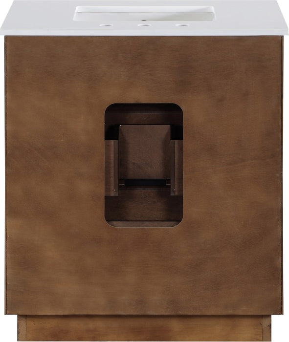 Meridian Furniture - Willard 30" Brown Engineered Stone And Solid Wood Bathroom Vanity - 436Brown-30 - GreatFurnitureDeal