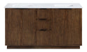 Meridian Furniture - Willard 60" Brown Engineered Stone And Solid Wood Bathroom Vanity - 436Brown-60 - GreatFurnitureDeal