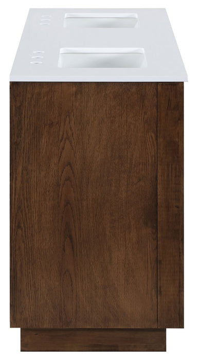 Meridian Furniture - Willard 60" Brown Engineered Stone And Solid Wood Bathroom Vanity - 436Brown-60 - GreatFurnitureDeal