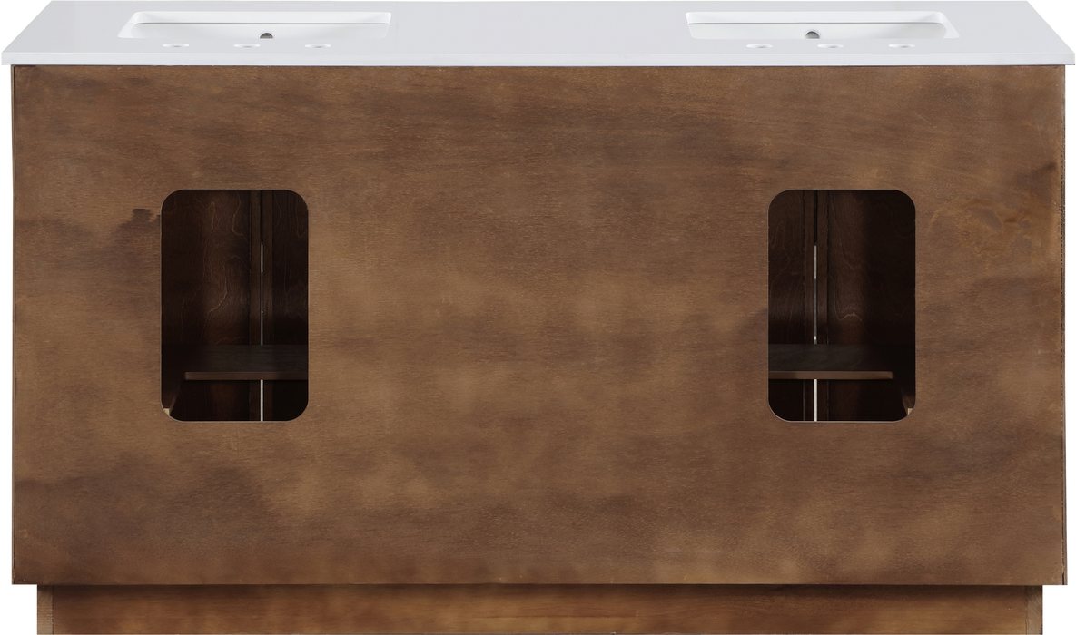 Meridian Furniture - Willard 60" Brown Engineered Stone And Solid Wood Bathroom Vanity - 436Brown-60 - GreatFurnitureDeal