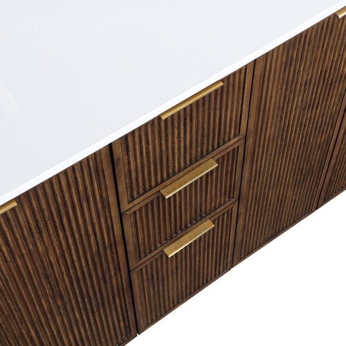 Meridian Furniture - Willard 60" Brown Engineered Stone And Solid Wood Bathroom Vanity - 436Brown-60 - GreatFurnitureDeal