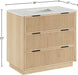 Meridian Furniture - Willard 36" Natural Engineered Stone And Solid Wood Bathroom Vanity - 436Natural-36 - GreatFurnitureDeal