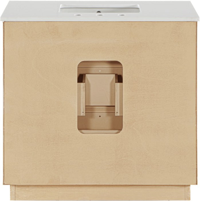 Meridian Furniture - Willard 36" Natural Engineered Stone And Solid Wood Bathroom Vanity - 436Natural-36 - GreatFurnitureDeal