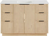 Meridian Furniture - Willard 48" Natural Engineered Stone And Solid Wood Bathroom Vanity - 436Natural-48 - GreatFurnitureDeal