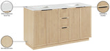 Meridian Furniture - Willard 60" Natural Engineered Stone And Solid Wood Bathroom Vanity - 436Natural-60 - GreatFurnitureDeal