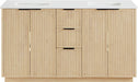 Meridian Furniture - Willard 60" Natural Engineered Stone And Solid Wood Bathroom Vanity - 436Natural-60 - GreatFurnitureDeal