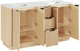 Meridian Furniture - Willard 60" Natural Engineered Stone And Solid Wood Bathroom Vanity - 436Natural-60 - GreatFurnitureDeal