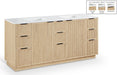 Meridian Furniture - Willard 72" Natural Engineered Stone And Solid Wood Bathroom Vanity - 436Natural-72 - GreatFurnitureDeal